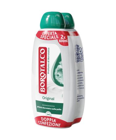 Borotalco Borotalco Original Shower Gel Wet Body Wash with Borotalco fragrance formula with moisturizing agents Borotalcohol effect on the skin dermatologically tested 2 x 600ml bottles