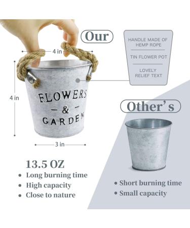 FKJOL Citronella Candles 2 Pack - Large 13.5 oz Flower Pot Shape | Outdoor and Indoor Soy Candles with Lemongrass Oil for Mosquito Repellent - Buy Online on GoSupps.com