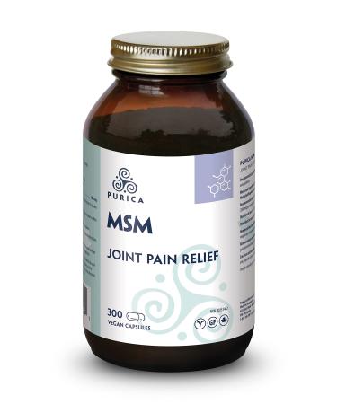 PURICA MSM 300 Capsules - Enhanced Joint Support Non-GMO & Vegan Friendly - Methylsulfonylmethane for Joint Comfort & Inflammation Premium MSM Supplement for Joint Wellness 300 count (Pack of 1)