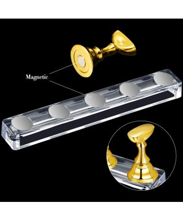 4 Set Nail Tips Holders - Magnetic Acrylic Practice Stands for Manicure & 126 Reusable Sticky Clay Adhesive Putty (Gold Silver Black White) - International Shipping Available - Buy Online on GoSupps.com