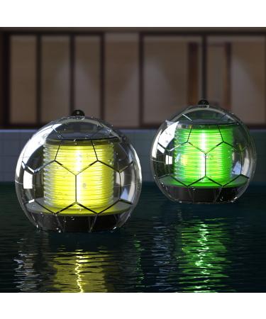 Linkax solar pool light pool lighting solar water floating lamps solar floating ball waterproof pond lighting color change for garden tree pond swimming pool party (2 pieces)