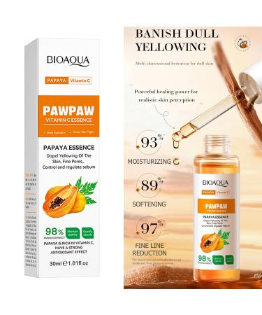 BIOAQUA 98% Papaya Extract Vitamin C Essence - Deep Hydration & Fine Pores - 30ml - Buy Online on GoSupps.com