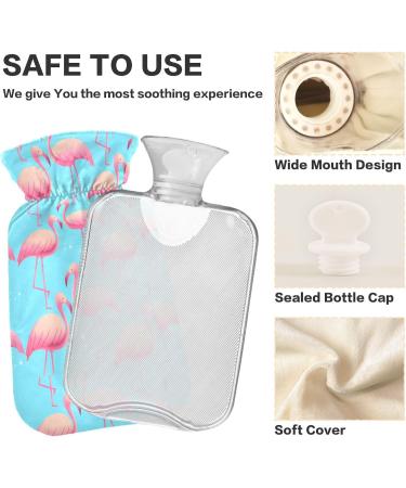 Summer Flamingo Hot Water Bottle 1L with Cover | Pain Relief & Sports Injury Comfort - Buy Online on GoSupps.com