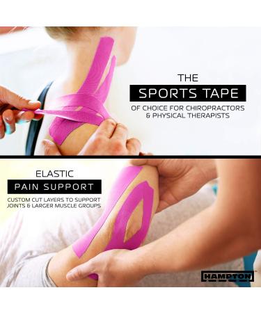 135ft Waterproof Kinesiology Tape Roll for Knee, Muscle, Wrist, Shoulder, Back - Pink | Premium Therapeutic Elastic Tape - Buy Online on GoSupps.com