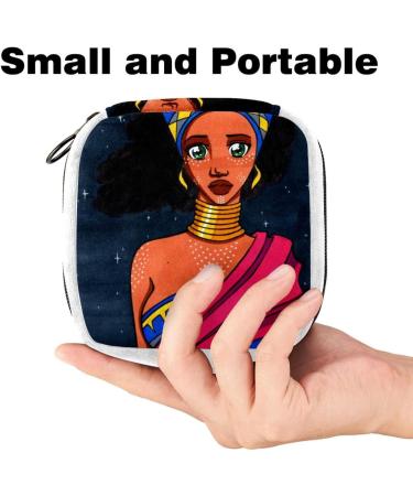 GIAPB Sanitary Napkin Storage Bag | Period Tampon Makeup Pad Pouch - Black African American Color 1665 - Buy Online on GoSupps.com