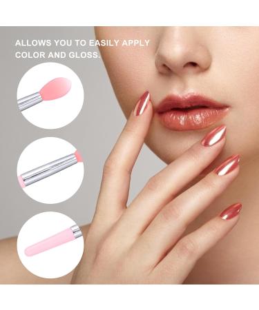 12Pcs Pink White Silicone Mini Lip Brush Set - Reusable Lip Balm & Lipstick Applicators Makeup Brushes for Lip Gloss Scrub & Eyeshadow - Perfect for All Makeup Needs - Buy Online on GoSupps.com