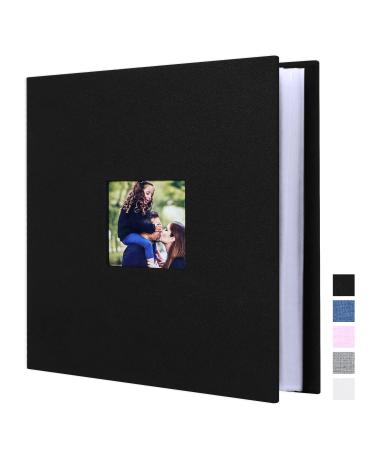 Lanpn Photo Album 8x10 50 Pockets, Small Capacity Linen Cover Acid Free Slip Slide in Photo Albums Holds 50 Top Load Vertical Only 8x10 Pictures (Black) 50 Pockets/1PK Black