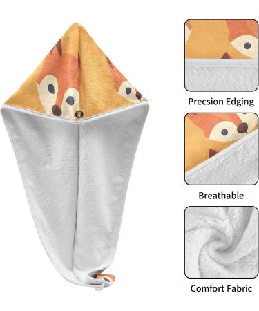 Fox Head Hair Towel 2 Pack - Super Absorbent Quick Dry Hair Turbans for Women & Girls - Buy Online on GoSupps.com