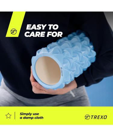 Trexo Foam Roller 33x14 cm Premium Massage Roller for Muscle Relaxation & Rehabilitation Supports Up to 200 kg Ideal for Foam Scooters Blue - Buy Online on GoSupps.com