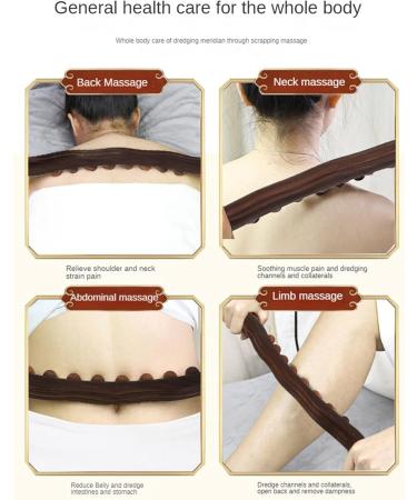 LIZZOT 8 Beads Gua Sha Massage Stick | Wooden Massager for Neck & Back Pain Relief Body Shaping & Anticellulite - Buy Online on GoSupps.com