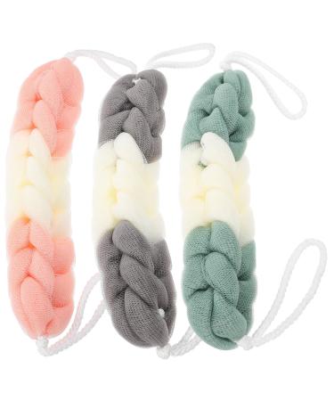 FRCOLOR 3pcs Bath Shower Loofahs Long Exfoliating Sponges Body Scrubber Sponges Bathing Loofahs for Women Men