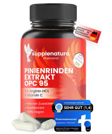 Pine bark extract - 750mg for 180 days - Premium: with L -arginine & vitamin C - French sea pine with 95% OPC |Pine bark extract without additives - of course from Supplenatura tasteless - Buy Online on GoSupps.com