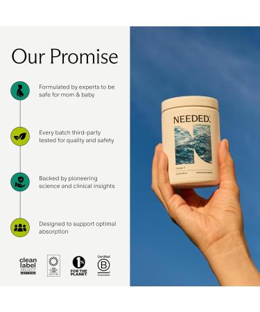 Needed. Prenatal Omega-3 - High Potency Dose of Sustainably Sourced Fish Oil 1000mg DHA 1000mg EPA Encased in a Gelatin-Free Plant-Based Softgel Shell Original 120 Count (Pack of 1) - Buy Online on GoSupps.com