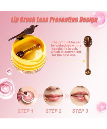 6 Pcs Bee Lip Balm Honey Pot-Honey Strawberries Watermelon Apples Cherries Mint Propolis Lip Mask Overnight Nourishing Hydrating Lip Balm Preventing Dry & Cracked Lips Reduce Lip Lines - Buy Online on GoSupps.com