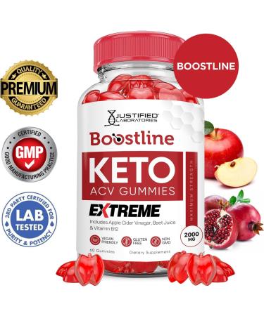  Boostline Keto ACV Gummies 2000MG - Vegan Non-GMO Apple Cider Vinegar with Pomegranate & Beet Juice | 2 Pack (120 Gummies)  - Buy Online on GoSupps.com