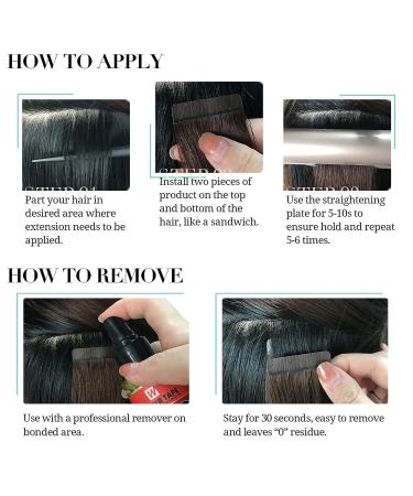 DOORES 50g Tape in Remy Balayage Chocolate Brown to Caramel Blonde Hair Extensions - 20pcs 16 Inch - Buy Online on GoSupps.com