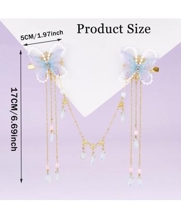 NICENEEDED Butterfly Cute Hair Clips 3D Colorful Butterfly Hair Decoration Jewelry Non-slip Butterfly Moving Wings and Sparkly Tassel Hairpin Accessories for Girls and Women - Buy Online on GoSupps.com