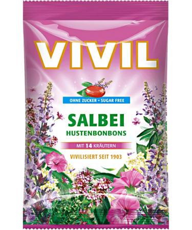 VIVIL Sage Sugar Free Cough Drops with 14 Herbs 3x120g (12.7 Oz) - Made in Germany - Buy Online on GoSupps.com