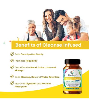 Life Infused Cleanse Plus - Natural Colon Cleanser with Oxygenated Magnesium - Detoxify Colon, Liver & Kidneys - 90 Caps - Buy Online on GoSupps.com