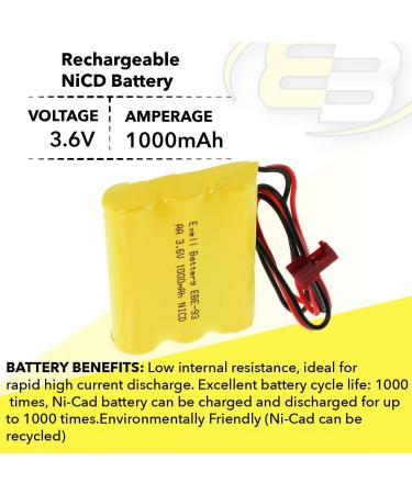 Buy 3.6V 1000mAh Exell Emergency Lighting Battery - Replaces ANIC0553 Jiangmen 026-148 Max Power Navilite & Sure-Lites - International Shipping Available - Buy Online on GoSupps.com