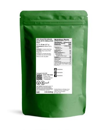 Dry Roasted Brazil Nuts with Himalayan Salt - 8 oz | Oven Roasted, Vegan, Keto-Friendly Snack - High Protein & Selenium | No Oil Added | Kosher - Bulk Pack of 1 - Buy Online on GoSupps.com