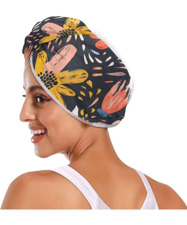 Flower Graffiti Hair Towel 2 Pack | Super Absorbent Quick Dry Hair Turbans for Women & Girls - Buy Online on GoSupps.com