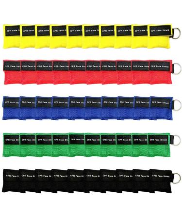 YzpaCc 50 pieces of ventilation mask key rings CPR mask face shield ventilation masks with check valve breathing barriers for first aid or AED training - Buy Online on GoSupps.com