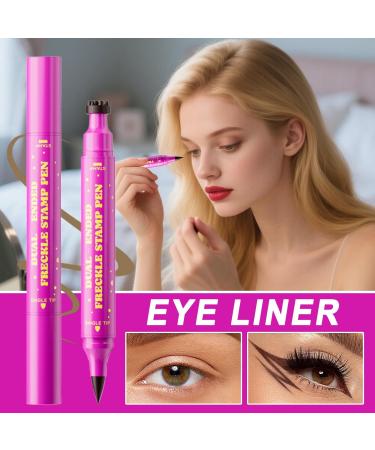 Faux Feather Double Waterproof Stamp | 2-in-1 Long-Lasting Eyeliner Natural Dot Creator Ideal for Women Girls Beauty Cosplay Makeup Decoration - Buy Online on GoSupps.com
