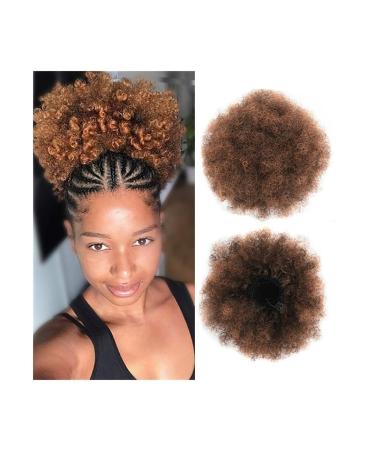 Hair Bun Hairpiece for Women Afro Puff Drawstring Ponytail for Women 8/10inch Synthetic Afro Kinky Curly Hair Bun Extension Hairpieces Clip in Drawstring Ponytail Hairpieces Hair Chignons(30 8inch) 8inch 30