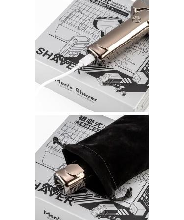 Men's electric razor portable mini razor small smart beard knife dry and wet available USB charging a gift for dad's boyfriend (Bright silver) - Buy Online on GoSupps.com