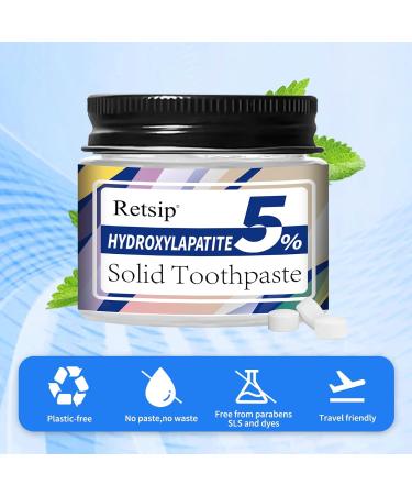 Retsip Toothpaste Tablets - Nano Hydroxyapatite Travel Toothpaste Bites for Adults 62 PCS Mint Flavored Chewable Tablets (1 Month Supply - Buy Online on GoSupps.com