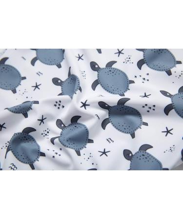 BONVERANO Baby Boys Swimsuit 6-9 Months - Short-Sleeve Zipper One Piece Swimwear, UPF 50+ Sun Protection - Grey Turtle Design - Buy Online on GoSupps.com