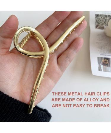 Four Large Metal Hair Clips Retro Anti-Slip Lightweight Fixed Metal Grabber Shark Clip Hair Styling Accessories for Different Hairstyles for Ladies and Girls - Buy Online on GoSupps.com