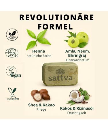 Sattva Ayurveda - Coloration naturelle pour cheveux en bloc de henn marron fonc Formule r volutionnaire avec huiles coloration capillaire bio marron ECOCERT Coloration v g tale r g n rante 1 - Buy Online on GoSupps.com