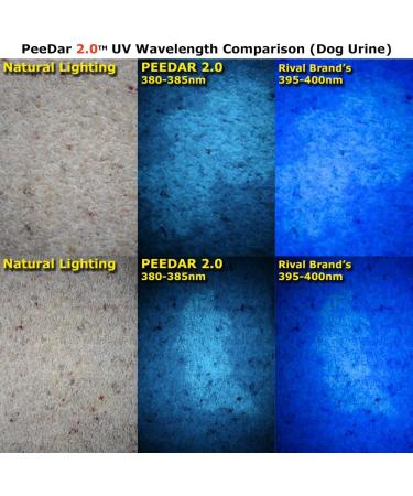 PeeDar 2.0 UV Pet Urine Detector Black Light LED Flashlight + Cat & Dog Behaviour Guide. Ultra Bright Optimal 380-385NM Wavelength Finds Invisible Stains Instantly! Stop Pet Pee Issues Forever - Buy Online on GoSupps.com