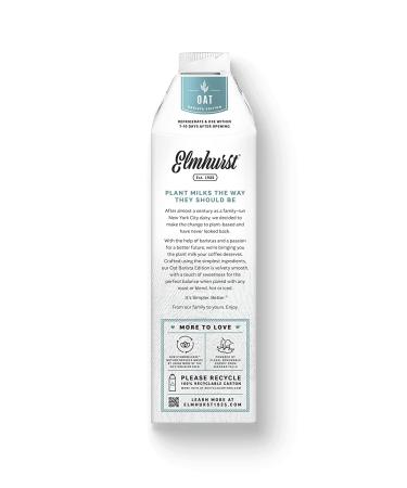 Elmhurst 1925 Barista Edition Oat Milk 32oz (Pack of 6) - Plant-Based & Vegan Options - Buy Online on GoSupps.com