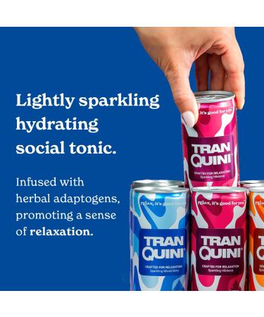 Buy Tranquini Adaptogen Drink - Calming Sparkling Water Gluten-Free Sugar-Free Non-Alcoholic with Ashwagandha | Variety Pack (12 Cans) - International Shipping Available - Buy Online on GoSupps.com