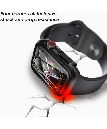 Apple Watch Series 8 & 7 Screen Protector Case 45mm - 2 Pack Ultra-Thin Hard PC Case with Tempered Glass Screen Protector - Shockproof Cover for iWatch - Black - Buy Online on GoSupps.com