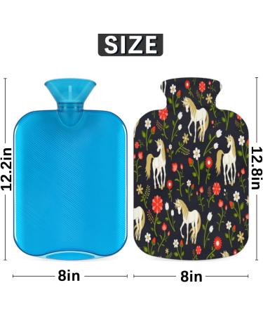 Cozy 2L Heat Bottle with Fluffy Flower Cover | Perfect Hot Water Bottle for Horses & Unicorns | Pain Relief for Back Neck & Shoulders - Buy Online on GoSupps.com
