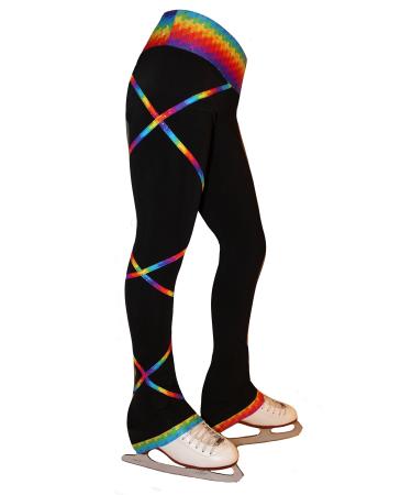 Ice Fire Figure Skating Criss Cross Pants - Spectrum Gold 8-10 Years