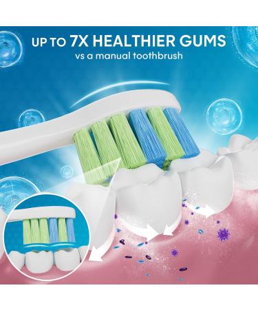 Toothbrush Replacement Heads for 7AM2M AM101/AM105 Electric Toothbrush - 12 Pack Soft Bristles - Buy Online on GoSupps.com