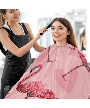 Waterproof Barber Cape - Pink Flamingo & Heart | Cheetah Haircut Bib for Men & Women | Unisex Hair Cutting Cape - Buy Online on GoSupps.com