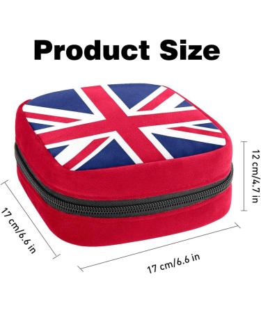 UK Flag Portable Period Bag | Sanitary Napkin & Menstrual Cup Storage for Women & Teens - Buy Online on GoSupps.com
