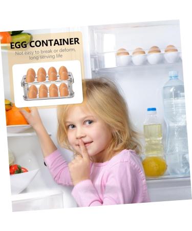 LABRIMP Fridge Egg Box Egg Carton Eggs Egg Plate Snow Cone Cups Clear Shelves Egg Stand Egg Tray Crisper re-usable Food Tray Black 22.3X10.1X8.9CM - Buy Online on GoSupps.com