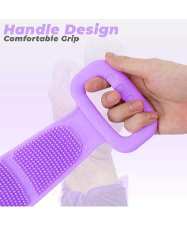 SILICONE BODY KIT - Double Sided Scrubber with Hair Scalp Massager - Purple - Buy Online on GoSupps.com