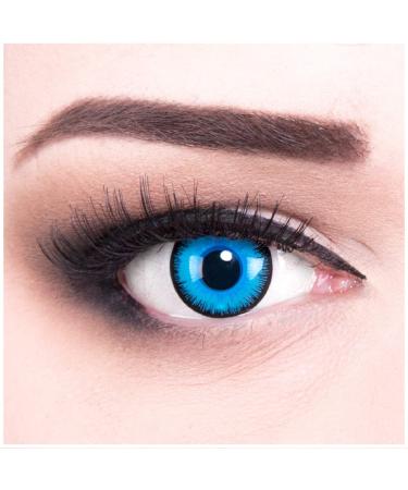 Funnylens Blue Black Crazy Fun Contact Lenses - Perfect for Halloween & Carnival | Free Lens Containers Included! - Buy Online on GoSupps.com