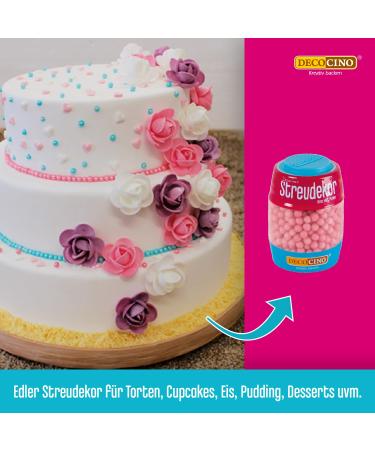 Decocino Pink Edible Pearls (50g) | Litter Decor & Sugar Sprinkles for Cakes Cupcakes & Desserts - Buy Online on GoSupps.com