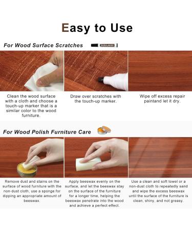 Furniture Markers Touch Up Kit - 18 Colors Wood Scratch Repair & Beeswax Polish for Floors Tables & Cabinets - Buy Online on GoSupps.com
