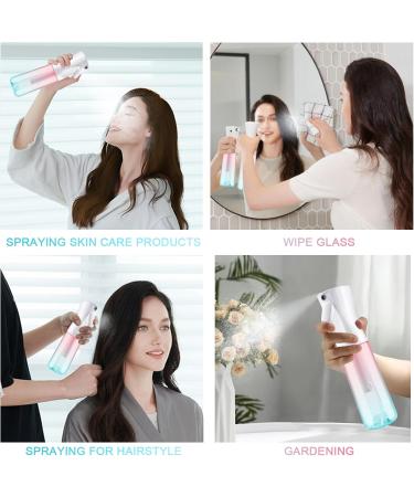 Uraqt 300ml Atomizer Spray Bottle - Salon Water Spray for Hair Plants & Cleaning | Color Gradient Pink Green - Buy Online on GoSupps.com
