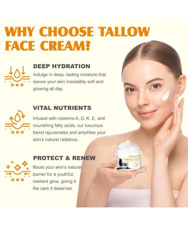Beef Tallow Balm for Skin Beef Tallow Balm for Sensitive Skin Tallow Face Moisturizer with Grass-Fed Pure Beef Tallow & Honey & Beeswax for Dry Skin - 2.1 OZ 2.1 Ounce (Pack of 1) - Buy Online on GoSupps.com